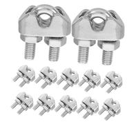 Mikinona 12pcs Stainless Steel Wire Rope Cable Clamps U-bolt Saddle Fasteners for Heavy Duty Outdoor Use High Load Capacity Rigging Clips for Clotheslines Tents and Signage Installation