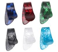 Mikinona 12pcs Thumb Finger Guitar Picks Durable Plectrums for Bass Guitar Lightweight Ultra Thin Design Red White Black Light Blue Dark Blue Green Each