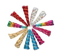 Mikinona 12pcs Unicorn Horn Hairband Accessories for Party Crafting DIY Headband Unicorn Horns in Blue Gold Rainbow Red Silver
