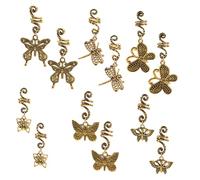 Mikinona 12pcs Vintage Metal Hair Cuffs for Braids Retro Dreadlock Accessories Unique Lightweight Alloy Hair Clips for Women and Men