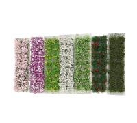 Mikinona 14Pcs 8Mm Micro Landscape Model Plants Mini Artificial Flower Clusters for Dollhouse Gardening, Miniature Flower Beds Mixed White, Purple, Yellow, Pink, Red, and Green Foliage for