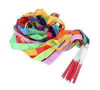 Mikinona 14pcs Colorful Dancing Gymnastics Ribbons for Twirling Streamers for Training Chinese Dance Circus Skills and Marching Band Activities