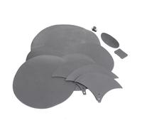 Mikinona 14pcs Drum Silencer Set with 5 Dampening Pads 3 Cymbal Mute Cushions 4 Folder Clips Oval Sanding Pad - Black Drum Accessories for Silent Practice