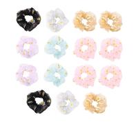 Mikinona 15pcs Elastic Hair Rings for Women Flexible Ponytail Holders Candy Color Floral Hair Ties Soft Accessories for Daily and Special Occasions
