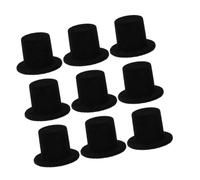 Mikinona 15pcs Mini Flocking Hats for Dolls DIY Craft Snowman Top Hats Small Black Doll Accessories for Christmas Party Decoration and Photo Props