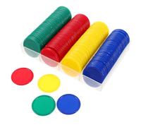 Mikinona 160pcs Plastic Reward Tokens for Classroom Behavior Bingo Game Learning Counters for Teachers Educational Activities with Red Yellow Blue Green Chips