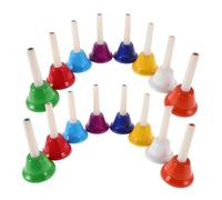 Mikinona 16pcs Diatonic Handbells Musical Bells for Classroom Music Education Rhythm Training Group Activities for Boys Enhance Creative Expression