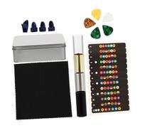 Mikinona 16pcs Guitar Slide Set with Metal and Glass Slides Finger Picks Including Triangle and Thumb Picks and Fingerstyle Performance