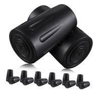 Mikinona 16pcs Tpr Walking Cane Covers Trekking Pole Rubber Tips Protector Lightweight Anti-wear Caps for Hiking Sticks Easy Installation for Paved Trails Sidewalks