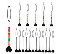 Mikinona 18 Pcs Hair Beaders for Braids Quick Pull-through Ponytail Styling Tools 6 Beaded and 12 Non-beaded Pins, Hair Tail Beading Accessories for Girls and Women