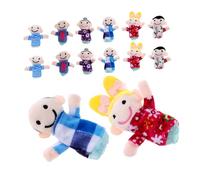 Mikinona 18pcs Family Finger Puppets for Soft Plush Hand Puppets for Early Education Interactive Role Play Figures with Vivid Colors to Boost Creativity and Social Skills Development