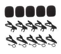 Mikinona 18pcs Mini Metal Wireless Microphone Kit 6.35mm Tie Clips 7.5mm Circle Clips 510 Mic Sponge Covers for Lavalier Mic Replacement