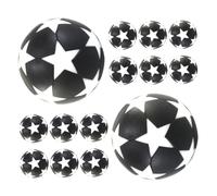 Mikinona 18pcs Mini Table Soccer Balls Plastic Foosball Replacement with Star Pattern Realistic Vintage Design for Family Games Office Home Indoor Outdoor Use
