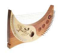 Mikinona 19-string Wooden Lyre Harp Tuning Wrench Portable Music Instrument Solid Wood Assorted Color Picks Random Color