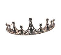 Mikinona 1Pc Black Baroque Bridal Crown Elegant Women Headband for Weddings Parties Festivals Stunning Rhinestone Headdress for Photography Special Occasions