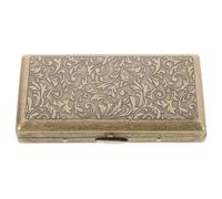 Mikinona 1Pc Retro Cigarette Box Smoking Case with Buckle Design Durable and Portable Storage for Cigarettes Stylish Embossed Printing for Smokers