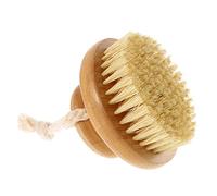 Mikinona 1pcs Bamboo Bath Brush for Skin Exfoliation Round Design Body Scrubber for Back and Shower Natural Bristles for Relaxing Massage and Deep Cleansing
