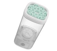 Mikinona 1set Automatic Makeup Brush Cleaner Machine with Built Storage Compatibility for All Brushes and Sponges for Daily Use and Professional Artists Space-saving Design White