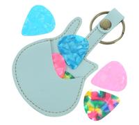 Mikinona 1set Portable Guitar Pick Pouch with Picks Lightweight Pu Storage Bag Keychain for Acoustic Electric Folk Guitars for and Everyday Use