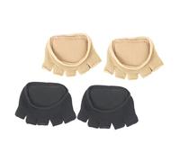 Mikinona 2 Pairs Five Finger Socks Women Cotton Half Toe Pads Anti-Slip Comfortable Forefoot Cushions Lightweight Invisible Socks for Yoga Pilates Daily Wear