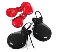 Mikinona 2 Pairs Wood Finger Castanets Percussion Musical Instrument Educational Smooth Surface Sturdy Construction for Music Learning and Rhythm Development