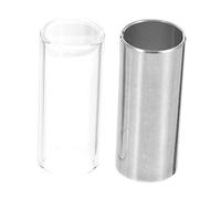 Mikinona 2 Pcs Guitar Slide Stick Guitar Slider Stainless Steel and Glass Guitar Slides 6cm Mandolin Sliders Assorted Colour