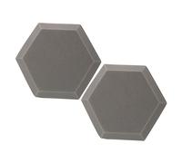 Mikinona 2 Pcs Hexagon Soundproof Acoustic Panels High-density Flame-retardant Sound Absorption Pads Grey Noise Reduction Wall Mats for Home Studio Recording and Live Streaming Rooms