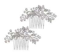 Mikinona 2 pcs Pearl Decorative Hair Comb Elegant Bridal Side Combs for Wedding Hair Accessories Stunning Metal Design for Women for Special Occasions