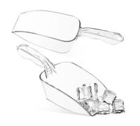 Mikinona 2 Pcs Plastic Ice Scoops with Ergonomic Handles and Round Bottom Design Food Grade Serving Scoops for Ice Popcorn Candy and Dog Food Easy to Hang and Store