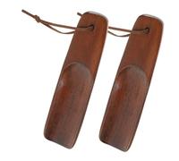 Mikinona 2 Pcs Wooden Shoehorns Durable Shoe Lifters for Easy Wear Portable Design for Sports Practical Use for Men Women and Seniors Convenient Shoe Accessories Random Color