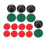 Mikinona 2 Set Air Hockey Pushers and Replacement Pucks Accessories for Game Tables Includes Pushers and Red Pucks with Felt Pads Ice Hockey Table Parts for Enhanced Play Experience