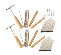 Mikinona 2 Sets 17 Keys Unfinished Thumb Piano Replacement Parts with Wooden Keys and Metal Bridge, Easy to Install and Safe to Fingers for DIY Kalimba Repair or Assembly