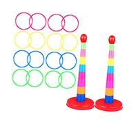 Mikinona 2 Sets Colorful Detachable Ring Toss Game for Family Outdoor Indoor Fun Premium Safe Plastic Enhances Hand Eye Coordination and Finger Flexibility Bright Educational Entertainment