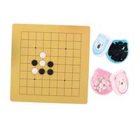 Mikinona 2 Sets Dual Sided Go Game for Board with Cartoon Bear Chess Bowls Educational Weiqi for Cognitive Skill Development Logic Strategy Building Travel Friendly Pack