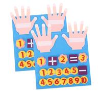 Mikinona 2 Sets Early Educational Felt Math Board for Addition and Subtraction Practical Learning Supplies Portable Felt Counting Game for Preschool