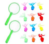 Mikinona 2 Sets Fishing Kit with Soft Rubber Goldfish and Nets Play Set for Bath Entertainment and Visual Development Random Color