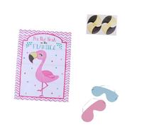 Mikinona 2 Sets Flamingo Pin the Beak Game Poster Stickers with Eye Mask for Birthday Party Fun and Reusable Wall Decoration Kit