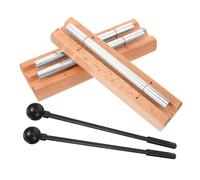 Mikinona 2 Sets Meditation Hand Chimes Wooden Percussion Instruments with Mallets for Yoga Mindfulness and Music Therapy Metal and Wood Construction Producing Bright Tones Christmas and