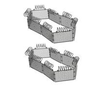 Mikinona 2 Sets Miniature Abs Plastic Fence for Farm Animal Building Blocks Realistic DIY Safety Guardrail Learning for Collectors Decorative Picket Fence for Military and War Scenes
