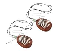 Mikinona 2 Sets Portable Mini Kalimba Thumb Piano with Sapele Wood Craftsmanship Melodic Tones Water Drop Design for Beginners and Music Enthusiasts Finger Piano Instruments