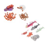 Mikinona 2 Sets Realistic Salmon and Octopus Growth Cycle Display Model Educational Life Cycle Figurines for Fine Craftsmanship with Uniform Coloring Safe Decorative Animal Figures for Home