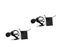 Mikinona 2 Sets Recording Live Streaming Mic Cardioid Lavalier Black Acoustic Condenser Clip-on for Game Voice Omnidirectional Lapel Microphone