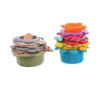 Mikinona 2 sets Stacking Cups Early Education Montessori for Fine Motor Skills Development Water Play Bath Beach Stacking for Boys and Cartoon Fish Design for Indoor Outdoor Fun