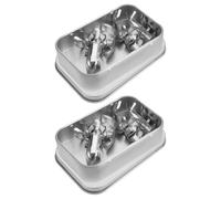 Mikinona 2 Sets Stainless Steel Finger Picks and Thumb Guards for Guitar and Ukulele with Storage Box, Metal Finger Protectors for Acoustic Bass and Banjo Players