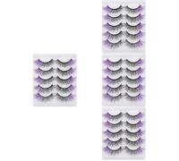 Mikinona 20 Pairs Colored False Eyelashes Fake Lashes Fake Eyelashes Lashes Strip Half Lashes Lilac Street Lashes Strip Lashes Eyelash Extensions Cosmetic Lashes Imitation Purple