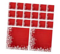 Mikinona 20 Sheets Christmas Red Disposable Napkins with White Snowflake Design Party Tissue Paper for Festive Table Decor Outdoor and Indoor Holiday Celebration Serviettes