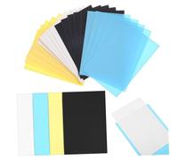 Mikinona 200 Pcs Frosted Colorful Game Card Sleeves Soft Thick Trading Card Protectors with Transparent Side Black White Yellow Blue