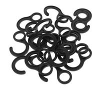 Mikinona 20pcs Black Outdoor Tent Hooks S-shape Plastic Elastic Rope Buckles Windproof Bungee Cord Hooks for Camping Canopy Setup and Tent Accessories