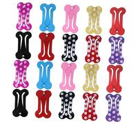 Mikinona 20pcs Bone Shaped Hair Clips for Pets Mini Snap Barrette Dog Cat Grooming Accessories Random Colours Suitable for Daily and Party Wear