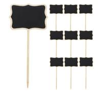 Mikinona 20pcs Cake Picks Cupcake Picks Small Blackboard Message Board 3.5x2.5x0.2in Wooden Reusable Versatile Applications for Office and Showers